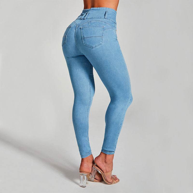 High Waist Jeans Women's Skinny Trousers Tight Stretch Shaping And Hip Lifting Pants - MYLUXURY LANE ENTERPRISE