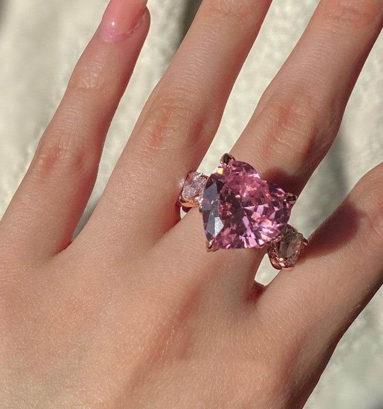 Women's Large Heart Gem Ring - MYLUXURY LANE ENTERPRISE