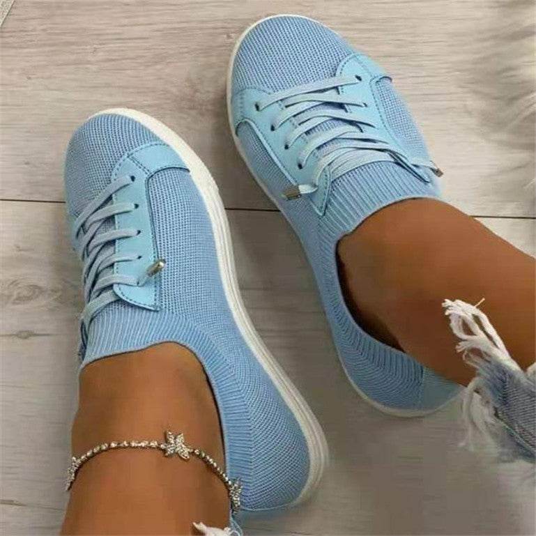 Flat Lace-Up Fly Woven Mesh Breathable Shoes - MYLUXURY LANE ENTERPRISE