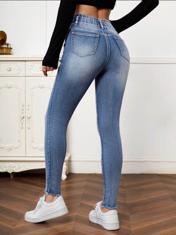 Women's New Fashion Jeans High Elastic Tight Jeans - MYLUXURY LANE ENTERPRISE