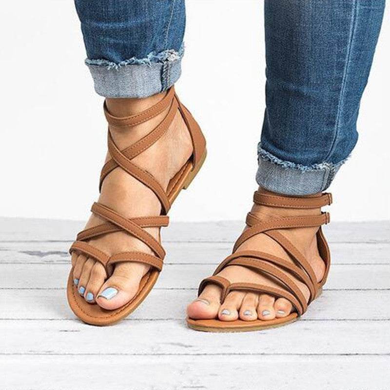 Women's Fashion Simple Cross Strapped Sandals - MYLUXURY LANE ENTERPRISE