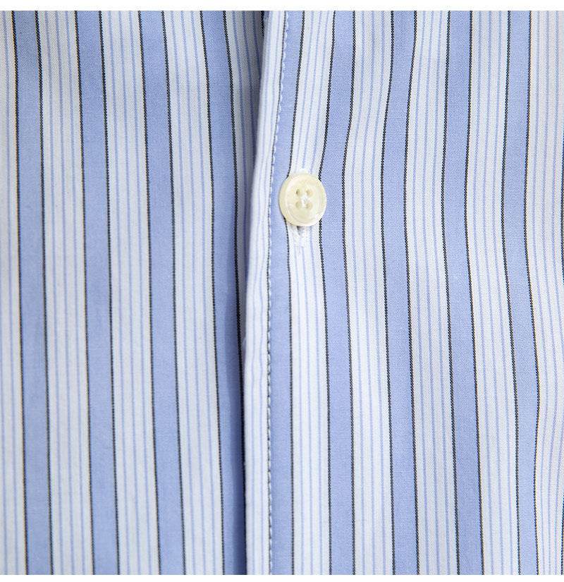 One-piece Collar Striped Shirt Men's Cotton Breathable Casual Shirt - MYLUXURY LANE ENTERPRISE