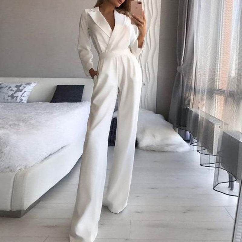 Women's Jumpsuit Spring Solid Color Slim Bodysuit Ladies New Style - MYLUXURY LANE ENTERPRISE