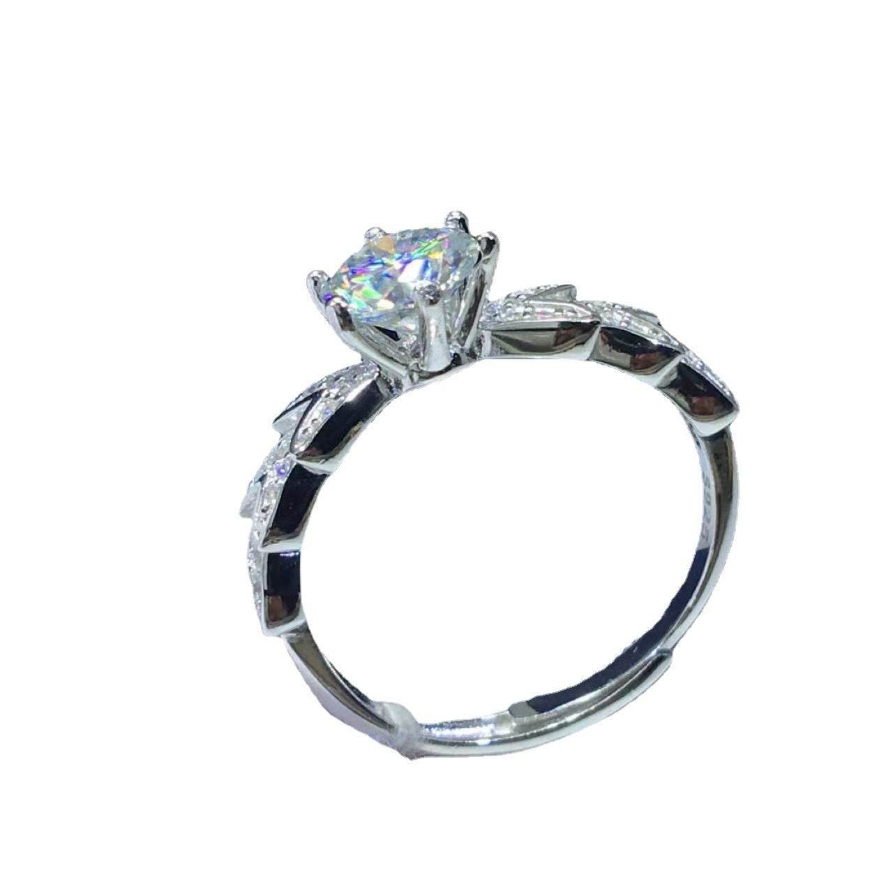 Silver Plated Cupid Moussand Diamond Ring - MYLUXURY LANE ENTERPRISE