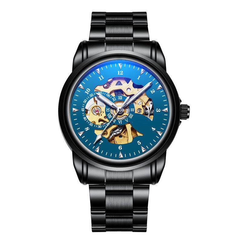 Men's Fashion Simple Leather Waterproof Luminous Mechanical Watch - MYLUXURY LANE ENTERPRISE