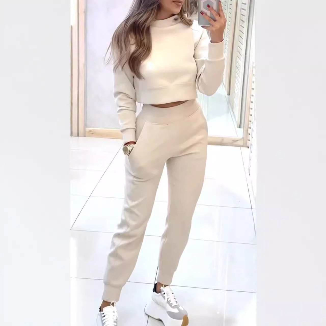 Autumn And Winter Ladies High Collar Slim Fit Long Sleeves Casual Suit - MYLUXURY LANE ENTERPRISE