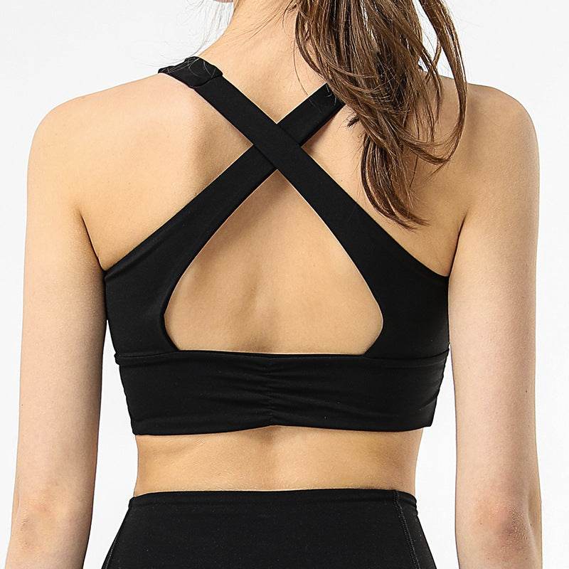 Alo Bach Yoga Cross Beautiful Back Yoga Fitness Vest Female Sense Running Shockproof Sports Bra Underwear - MYLUXURY LANE ENTERPRISE