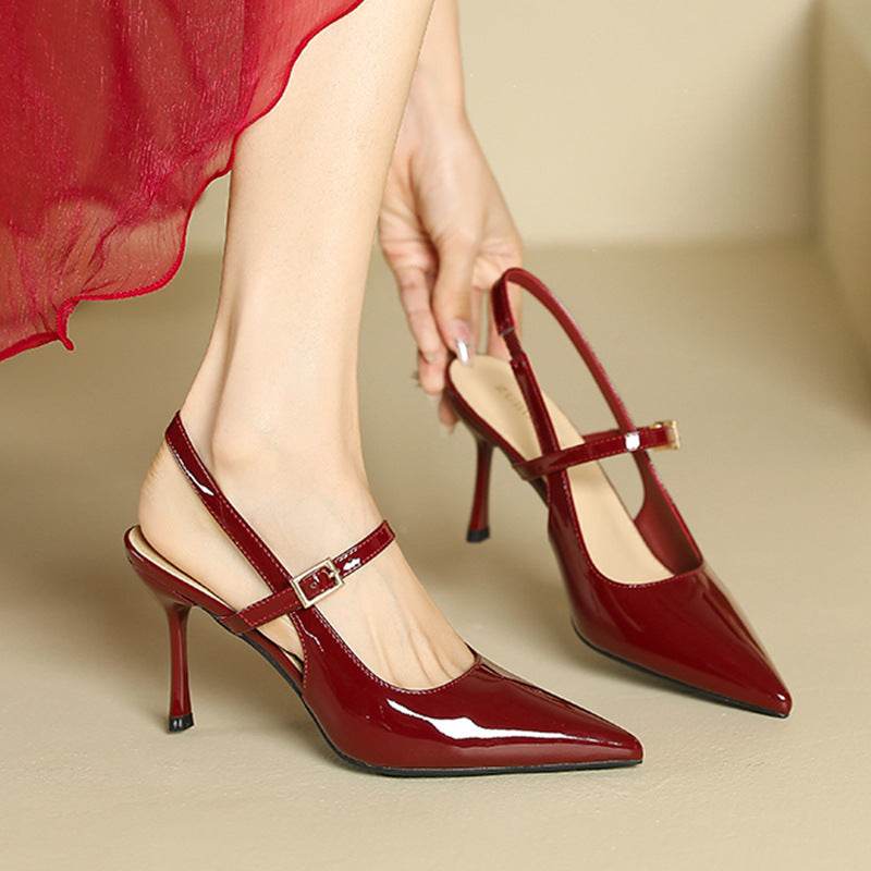 French Style Temperament Hollow High Heels Sandals Shallow Mouth Pointed Toe - MYLUXURY LANE ENTERPRISE