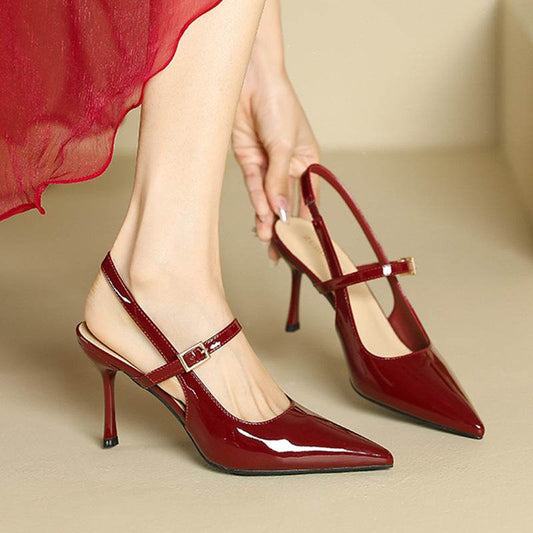 French Style Temperament Hollow High Heels Sandals Shallow Mouth Pointed Toe - MYLUXURY LANE ENTERPRISE