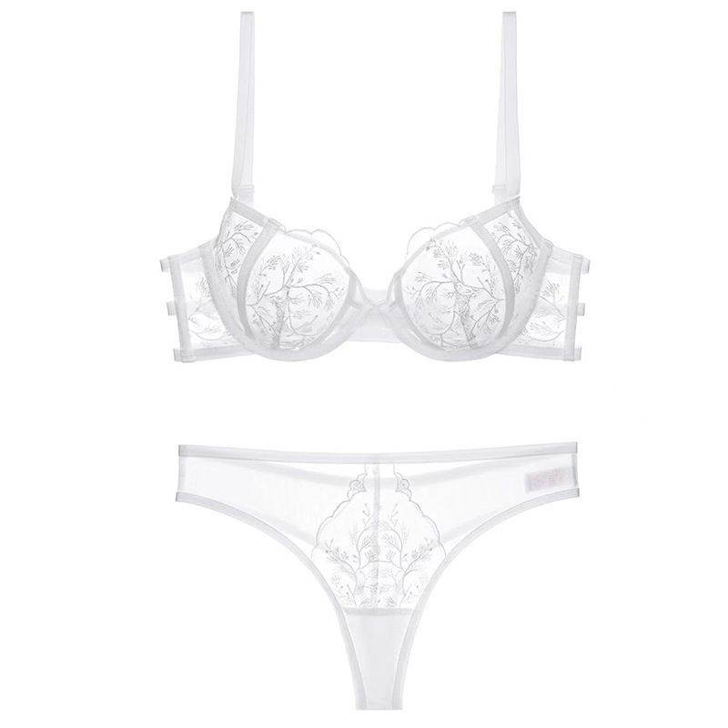 Lace Embroidered Thin Cup Push Up Comfort Bra Underwear Set - MYLUXURY LANE ENTERPRISE