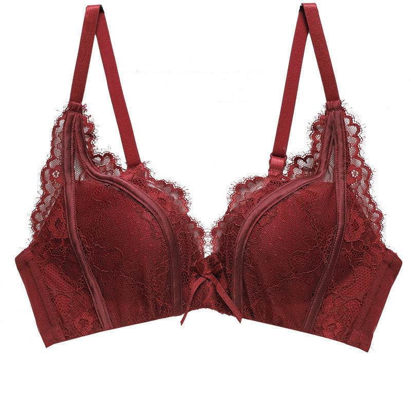 Lace small chest gathered underwear bra - MYLUXURY LANE ENTERPRISE