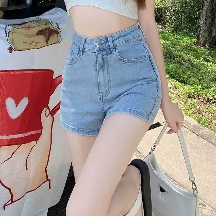 Cross-border Light Blue Denim Super Short Women's Summer Thin Hip Raise Slimming - MYLUXURY LANE ENTERPRISE