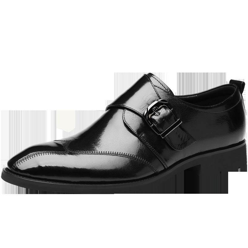 Casual Men's Buckle Color-changing Embroidered Leather Shoes - MYLUXURY LANE ENTERPRISE