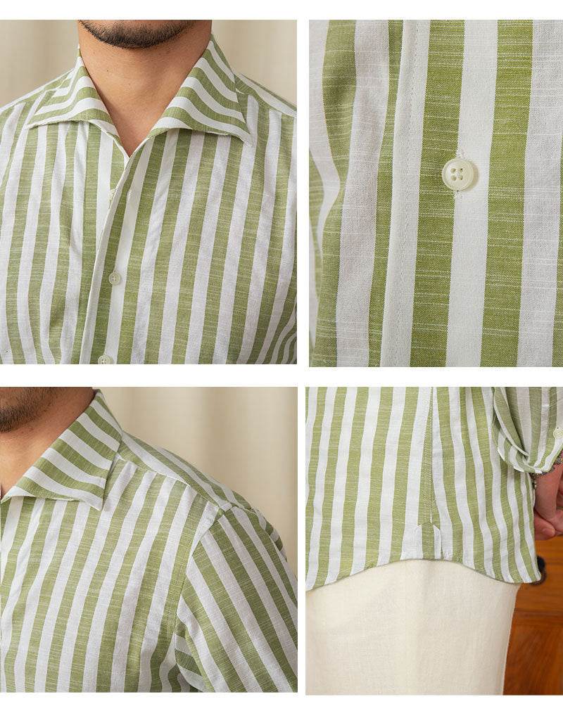 Men's Cotton Striped Business Casual Shirt - MYLUXURY LANE ENTERPRISE