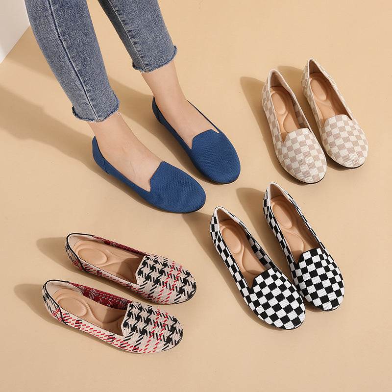 Pumps Round Head Woven Shallow Mouth Flying Woven Women's Flat Bottom - MYLUXURY LANE ENTERPRISE