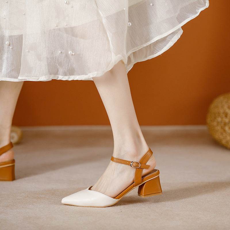 Summer New French Women's Chunky Heels - MYLUXURY LANE ENTERPRISE