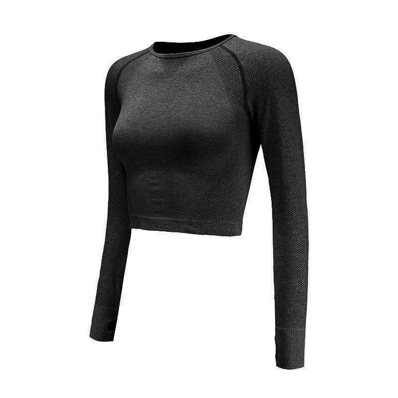 Seamless Yoga Shirts For Women Vital Seamless Long Sleeve Crop Top Thumb Hole Fitted Gym Top Shirts Workout Running Clothes - MYLUXURY LANE ENTERPRISE