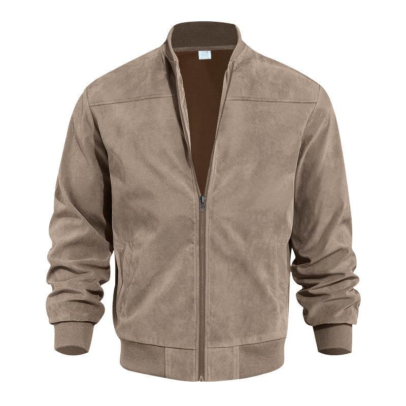 Men's Suede Solid Color Casual Retro Jacket - MYLUXURY LANE ENTERPRISE