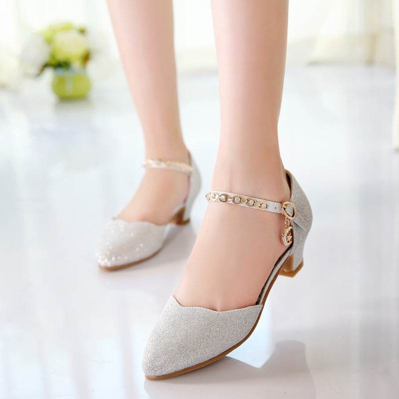 Half Sandals Autumn Pointed Toe Children's High-heeled Princess Shoes - MYLUXURY LANE ENTERPRISE