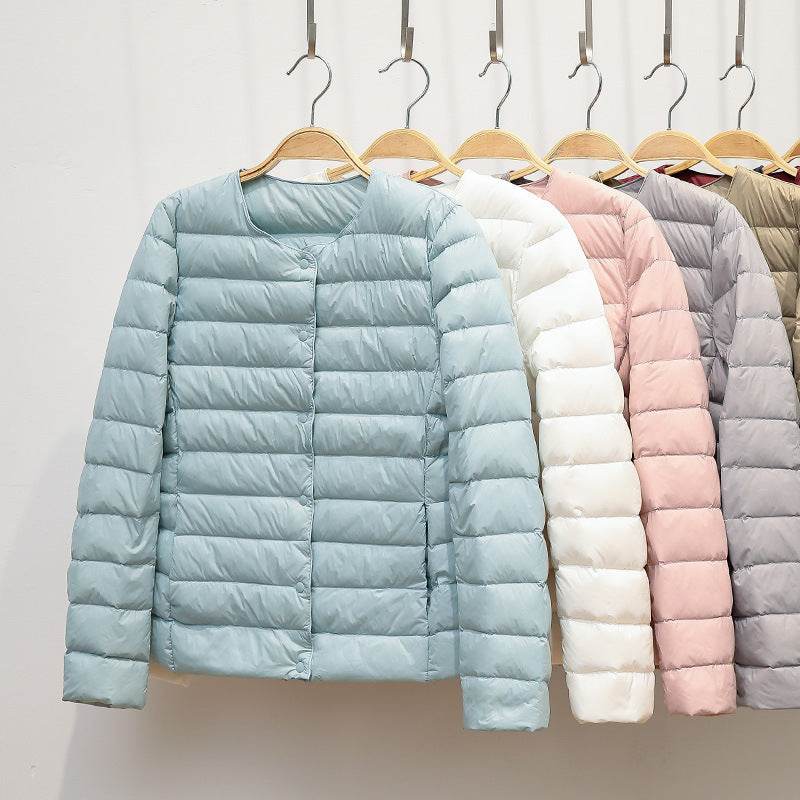 Collarless Lightweight And Convenient Round Neck Slim Short Down Jacket - MYLUXURY LANE ENTERPRISE