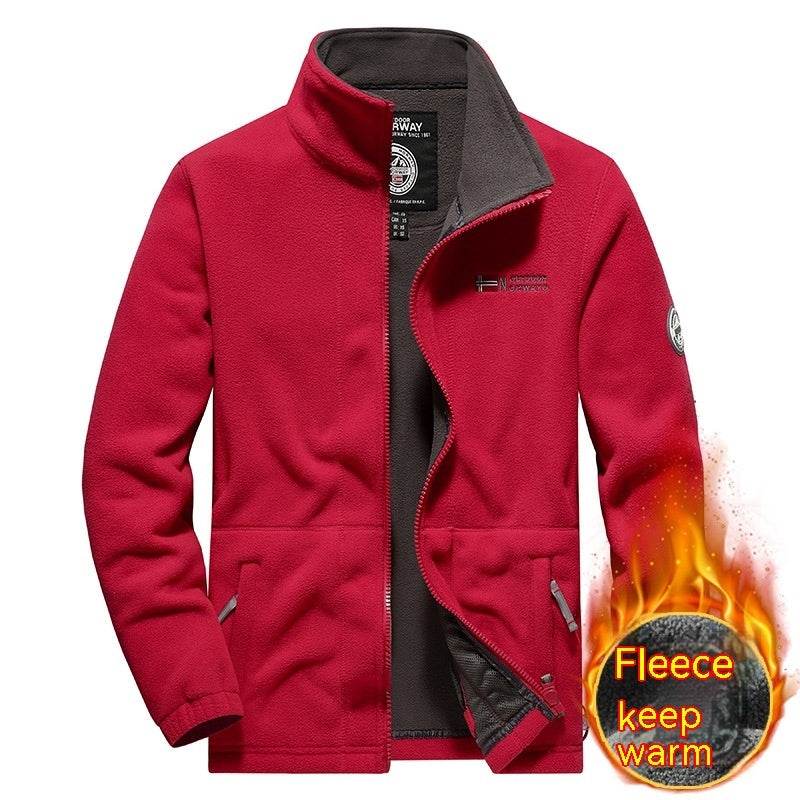Men's Fashion Double Polar Warm Stand Collar Fleece Jacket - MYLUXURY LANE ENTERPRISE