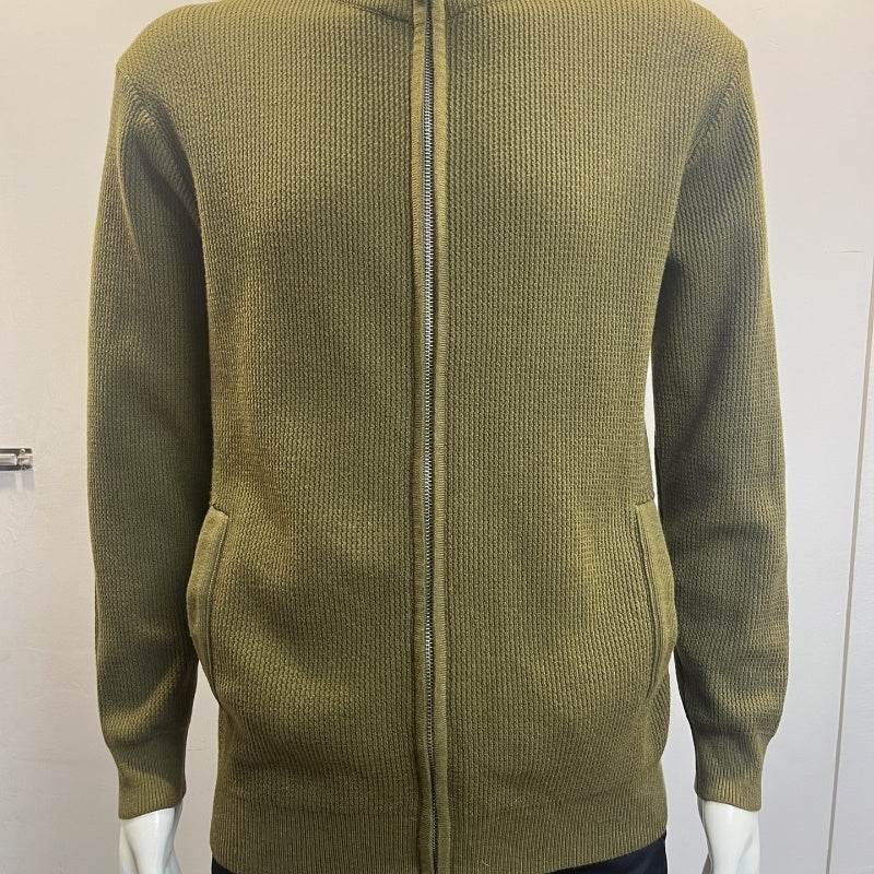 Cardigan Men's Sweater Zipper Solid Color Round Neck - MYLUXURY LANE ENTERPRISE