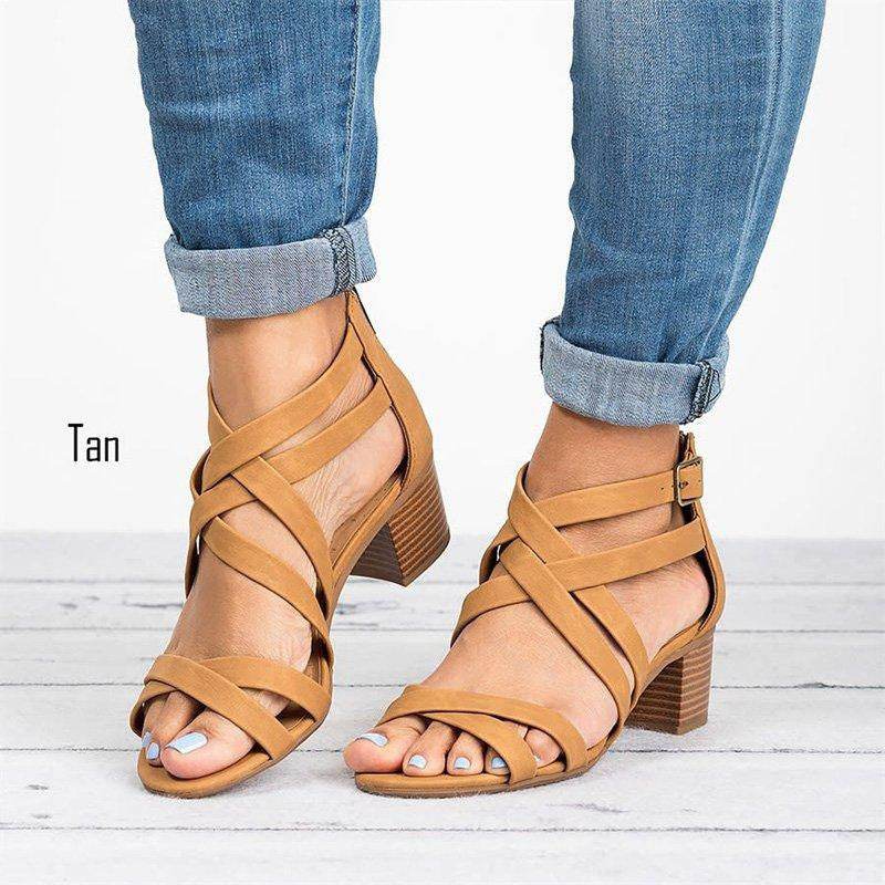 Oversized cross strap sandals - MYLUXURY LANE ENTERPRISE