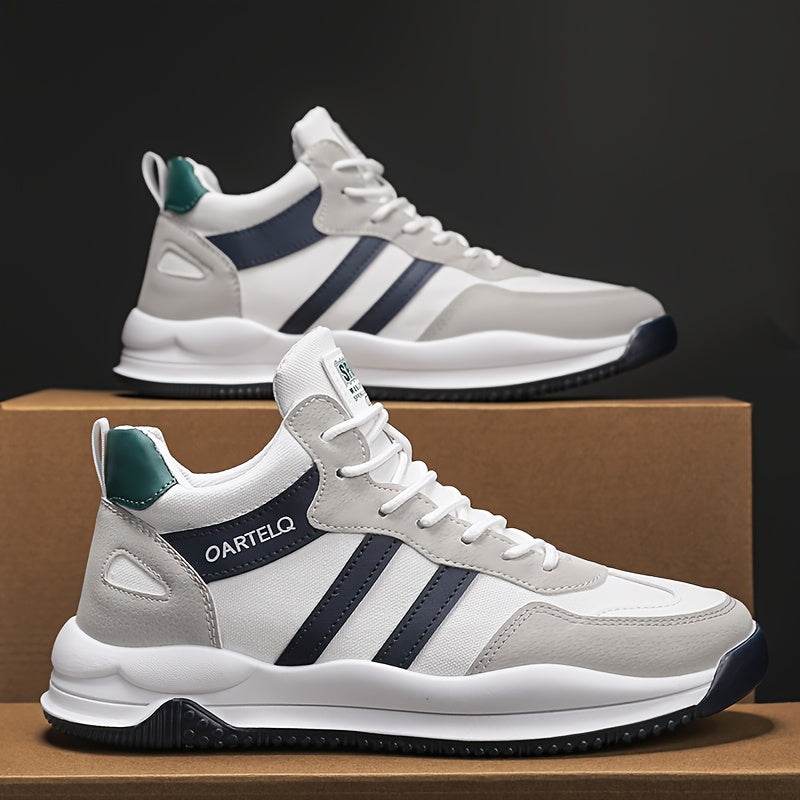 Men's Breathable Lace-Up Sneakers - Casual & Stylish, Versatile for Running & Casual Attire, Durable Rubber Sole - MYLUXURY LANE ENTERPRISE