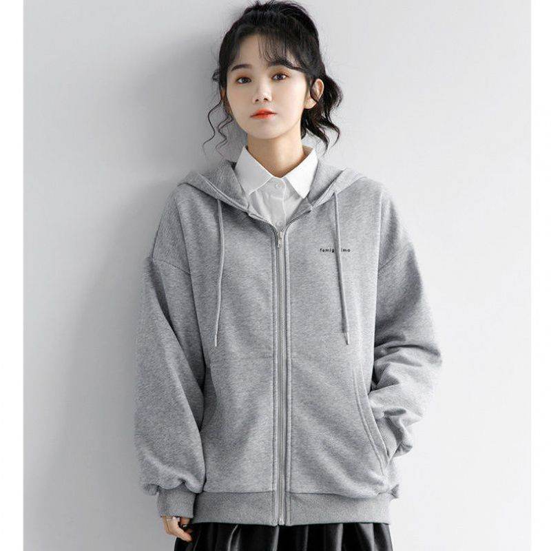 Small Grey Hooded Cardigan Sweater Women - MYLUXURY LANE ENTERPRISE