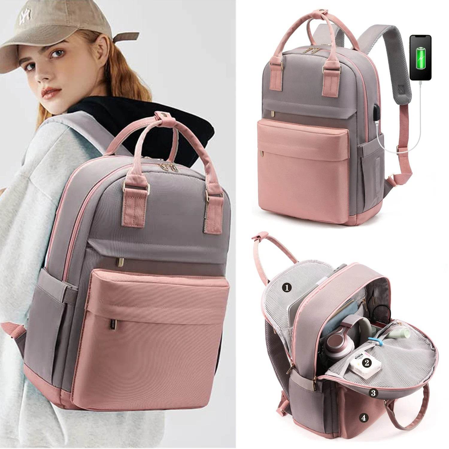 Girls Backpack Fashion Large Capacity Laptop Bag Portable Travel Backpack - MYLUXURY LANE ENTERPRISE