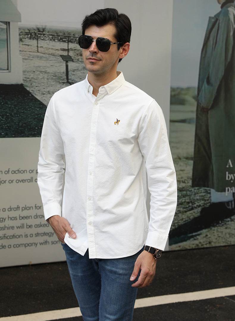 Casual Long-sleeved Shirt Plus Size Men - MYLUXURY LANE ENTERPRISE
