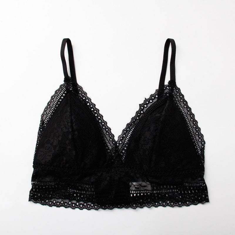 No Steel Ring Triangle Cup French Thin Small Breast Lace Thin Lace Breathable Bra - MYLUXURY LANE ENTERPRISE