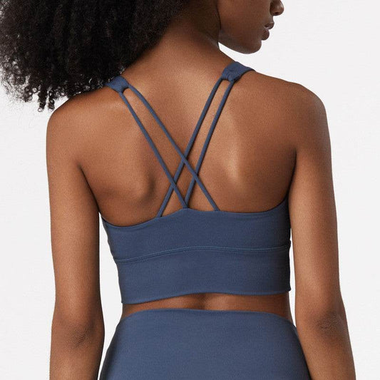 Cross Back Sports Push Up Shape Yoga Bra - MYLUXURY LANE ENTERPRISE
