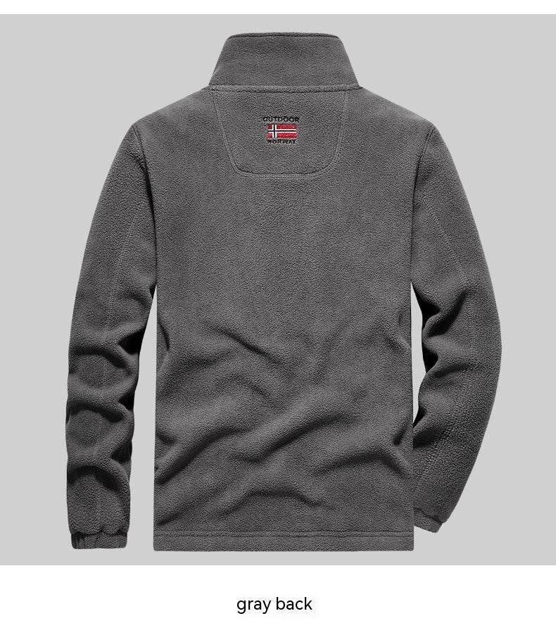Men's Fashion Double Polar Warm Stand Collar Fleece Jacket - MYLUXURY LANE ENTERPRISE