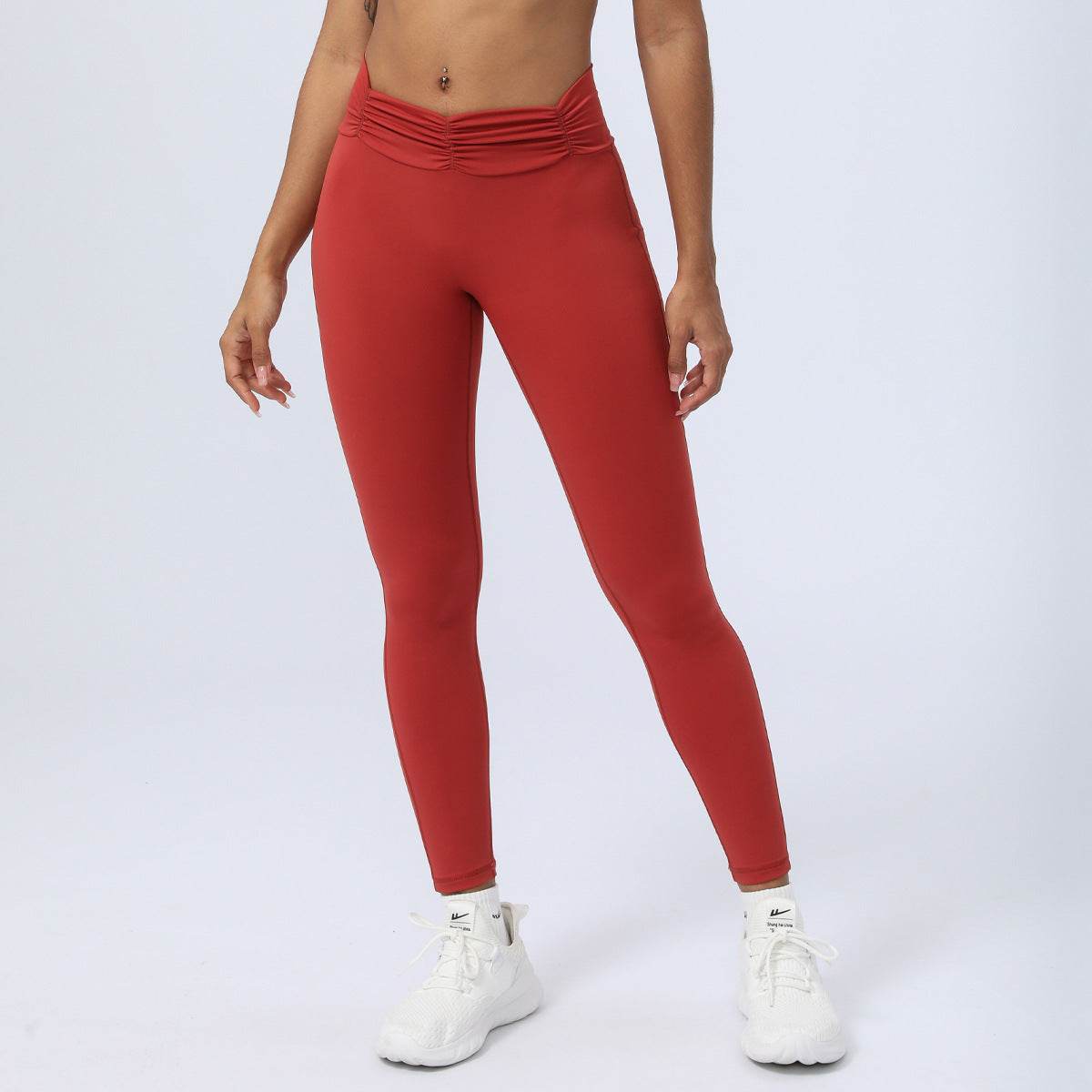 Pleated Yoga Ninth Pants Women's Sports - MYLUXURY LANE ENTERPRISE