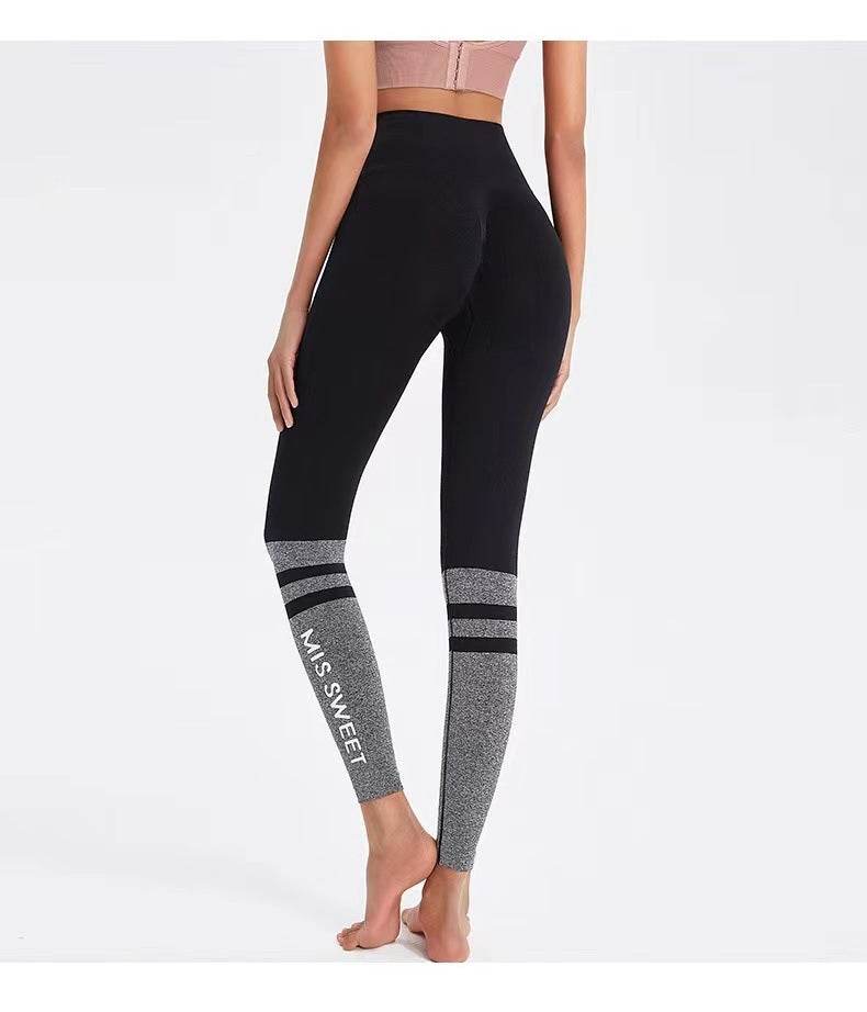 Letter Hip Fitness Training Pant Cropped Leggings - MYLUXURY LANE ENTERPRISE