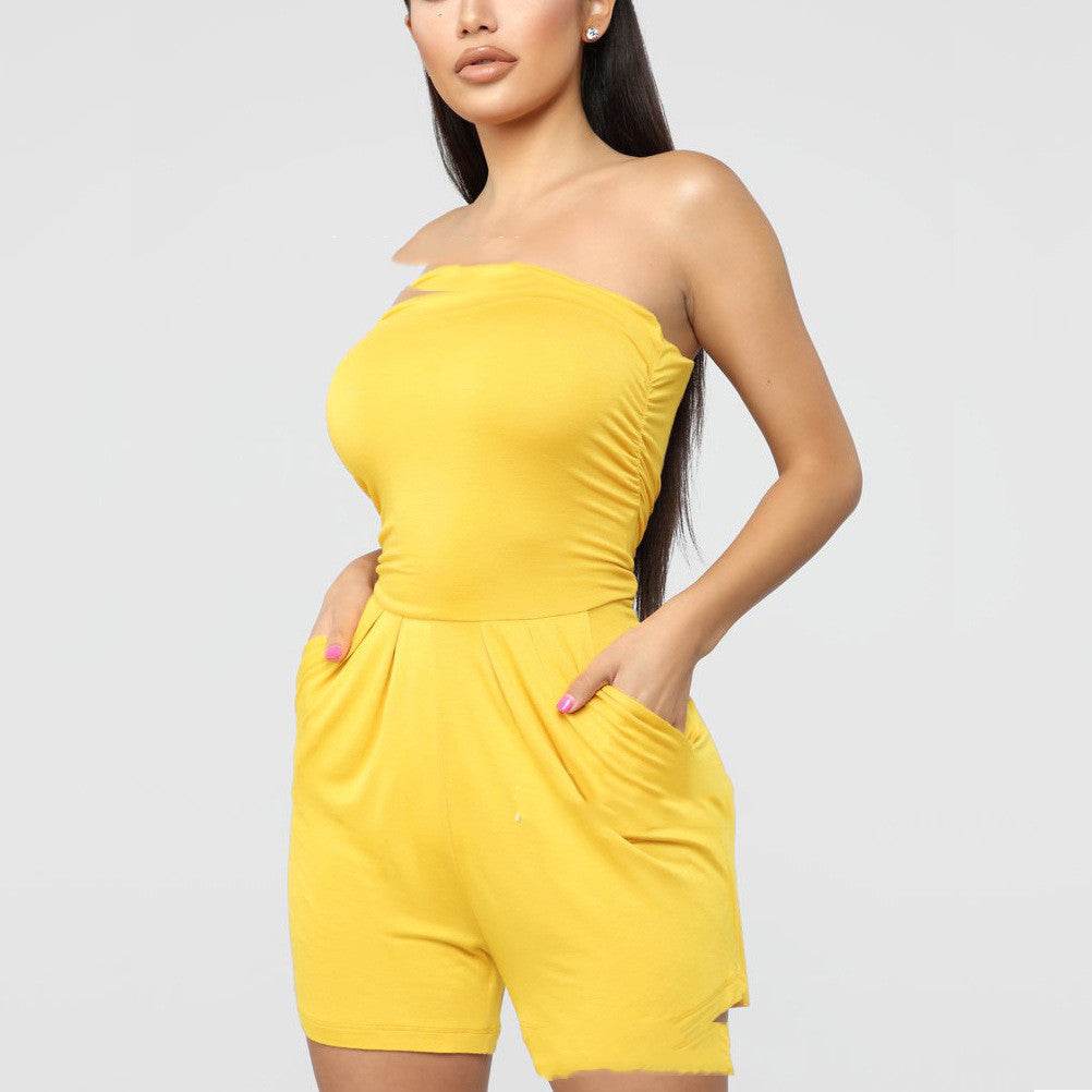 Sexy Wrapped Chest And Comfortable Home Jumpsuit - MYLUXURY LANE ENTERPRISE