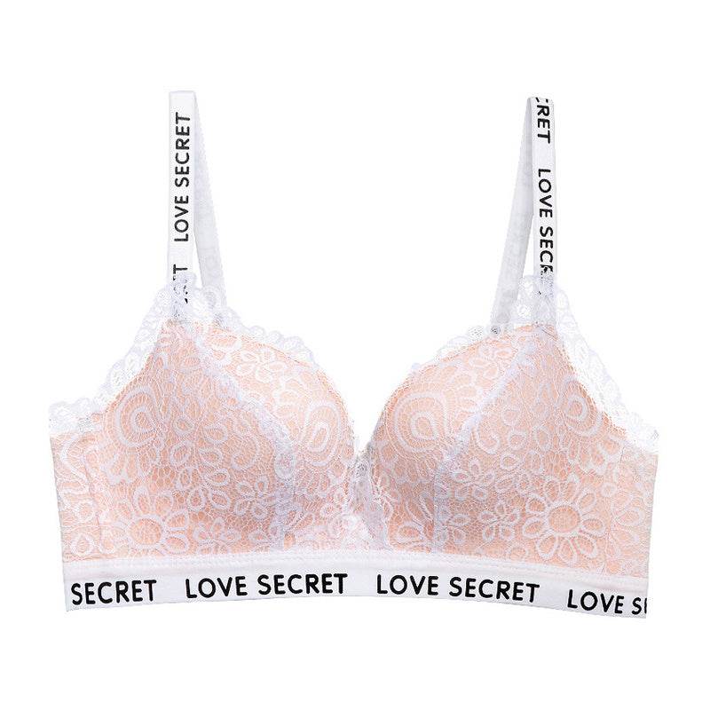 European And American Lace Seamless And No Steel Ring Gathered Thick Underwear Women's Breast Adjustment Bra Set - MYLUXURY LANE ENTERPRISE