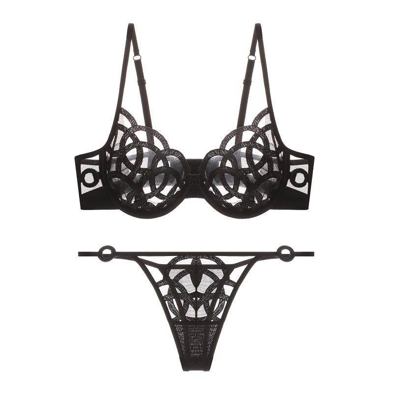 Women's Push Up Bra Ultra-thin Breathable Mesh Embroidery Bra Set - MYLUXURY LANE ENTERPRISE