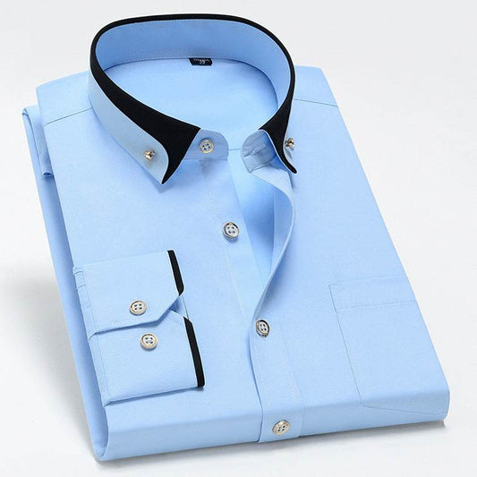 Men's Stretch Long Sleeve Shirt Casual And Comfortable Non-ironing - MYLUXURY LANE ENTERPRISE
