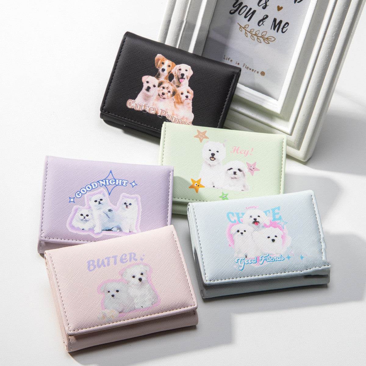 Cute Ladies Card Holder Fashion Cross Pattern Three Fold - MYLUXURY LANE ENTERPRISE