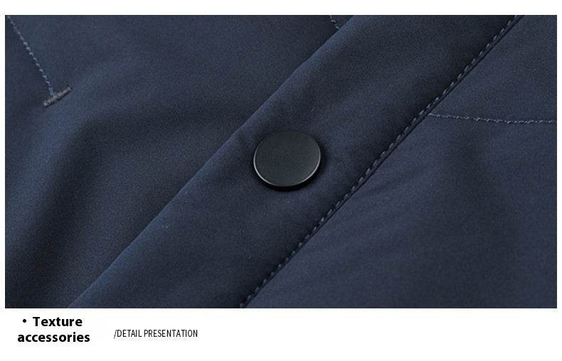 Fall Winter Men Jacket Lapel Fashion Business Lightweight Silk Cotton-padded Coat - MYLUXURY LANE ENTERPRISE
