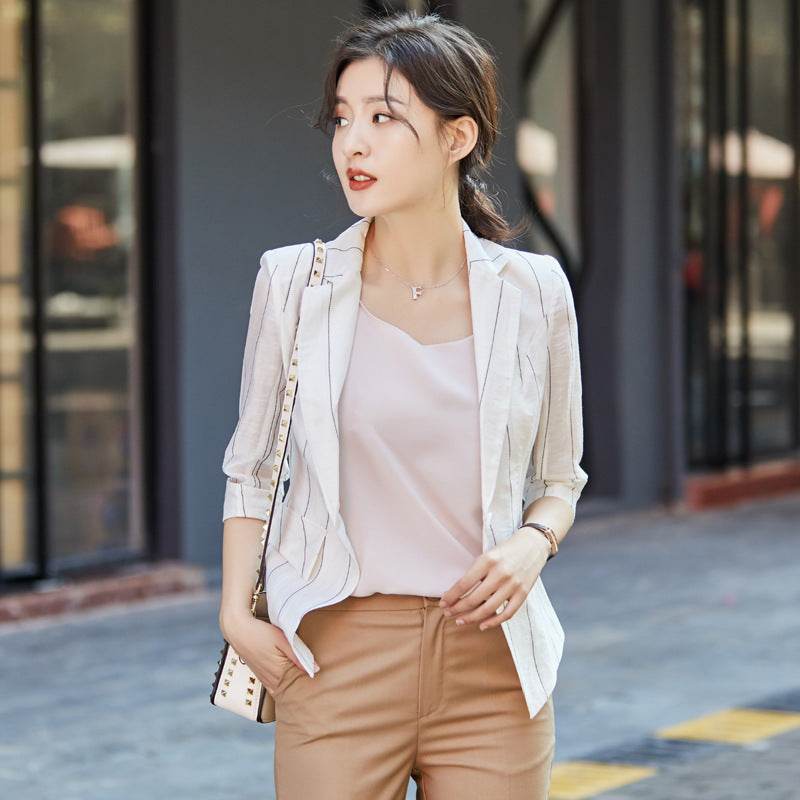 Short Draping Internet Popular Stripes Suit - MYLUXURY LANE ENTERPRISE