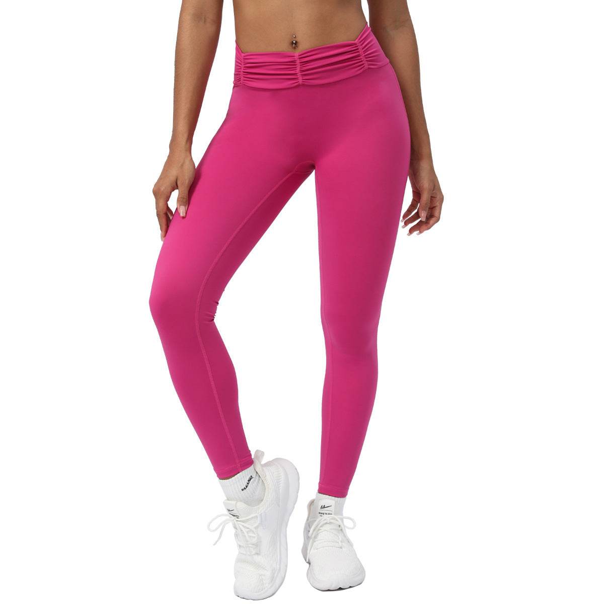 Pleated Yoga Ninth Pants Women's Sports - MYLUXURY LANE ENTERPRISE