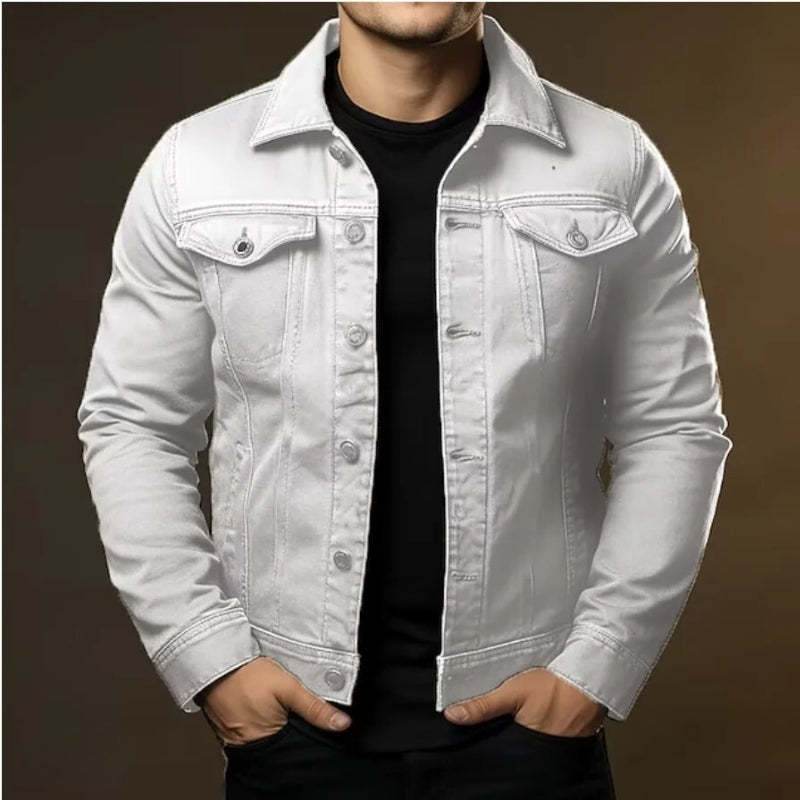 Men's Jacket Denim Coat Tooling Solid Color Thick Coat - MYLUXURY LANE ENTERPRISE