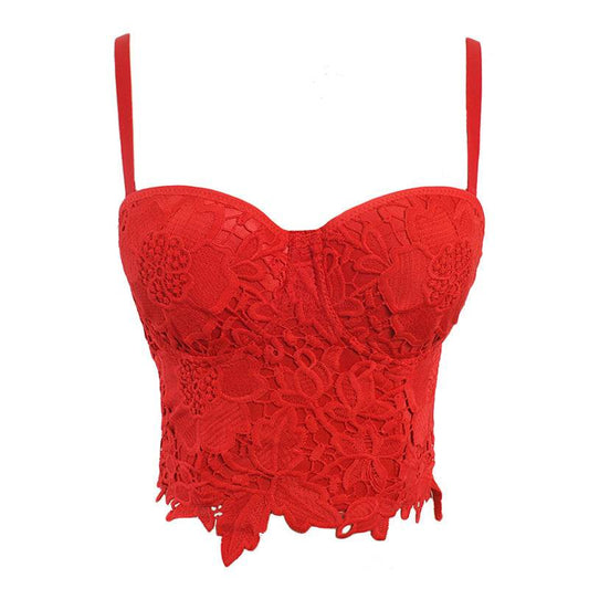 Lace cropped slim sling bra - MYLUXURY LANE ENTERPRISE