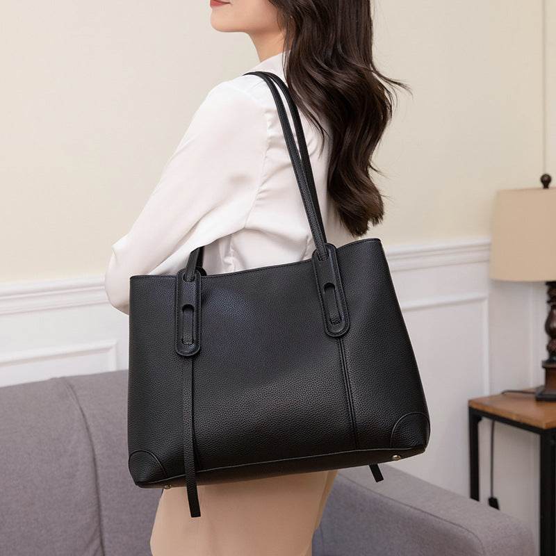 Women's One-shoulder Large Capacity High-grade Sense Leather Handbag - MYLUXURY LANE ENTERPRISE