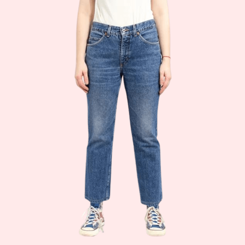 Women's 90s Blue Denim Straight Leg Jeans - MYLUXURY LANE ENTERPRISE