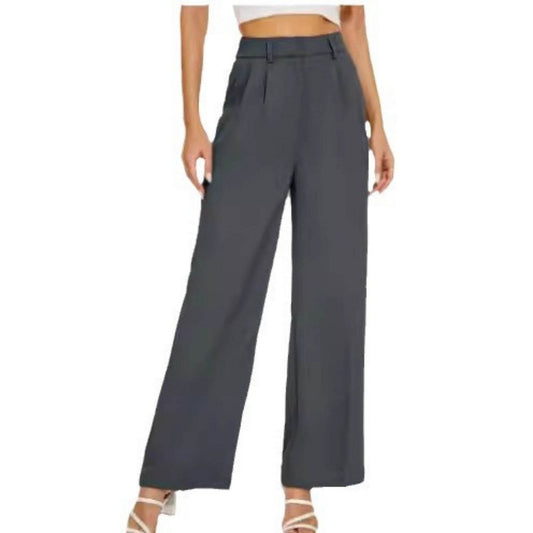 High Waist Straight Trousers With Pockets Wide Leg Casual Pants For Women - MYLUXURY LANE ENTERPRISE