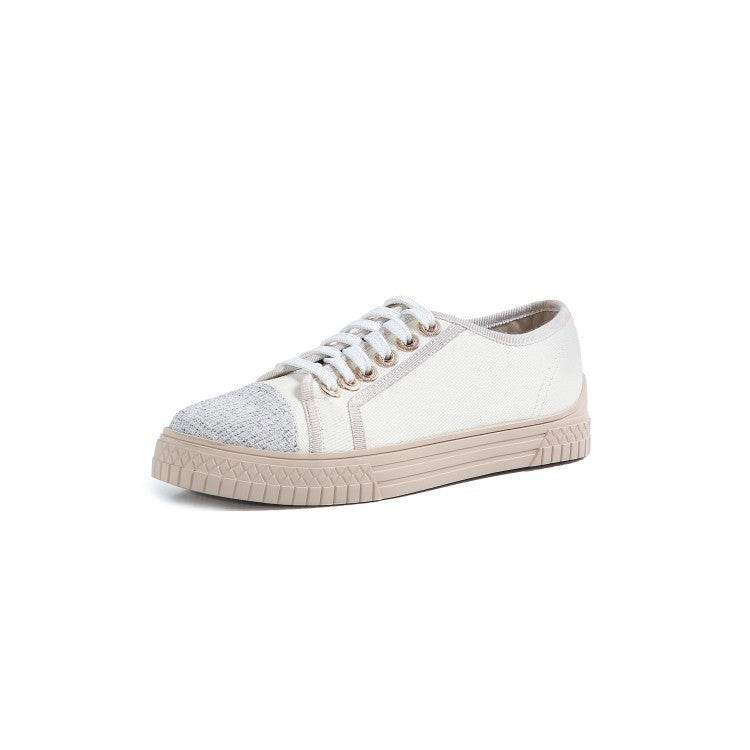 Small Fragrant Style Women's Single Shoes Lace-up Casual Platform White Shoes - MYLUXURY LANE ENTERPRISE